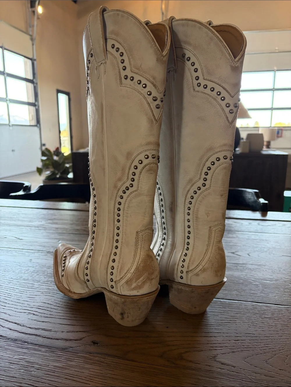 Idyllwind Cream Over-the-Knee Studded Western Boots - Picture 3 of 5